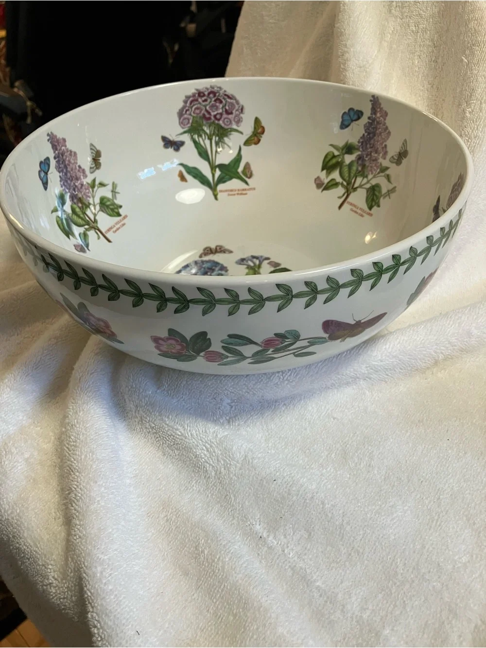 Vintage Portmeirion Botanic Garden Salad Bowl Ceramic 10.5inch diameter